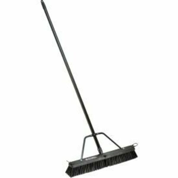 Global Equipment GEC&#153; 24" Push Broom W/ Plastic Block & Steel Handle, Rough Sweep 562202 +311201 +334200